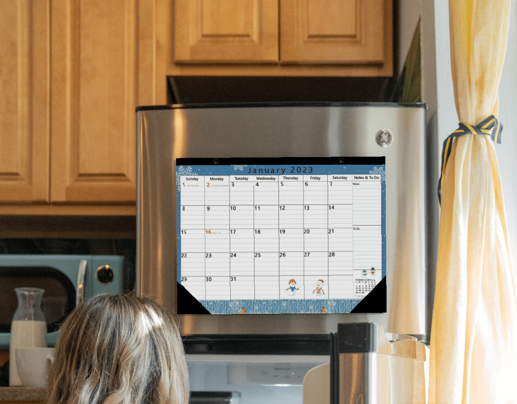 large fridge magnetic calendar 2023- 2024