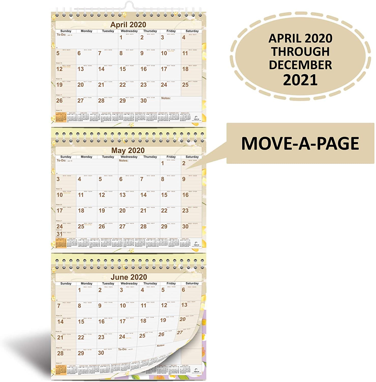 2 Month View Wall Calendar StriveZen