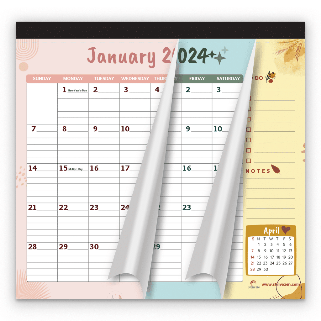 Cute Calendar Refrigerator 2024 2025, Colorful Designs - StriveZen