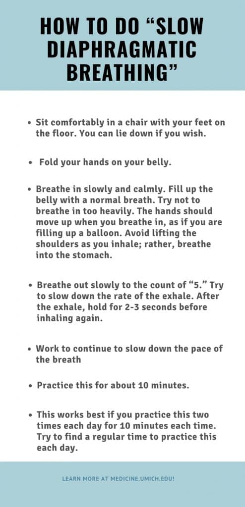 infographic on how to relax to stop anxiety