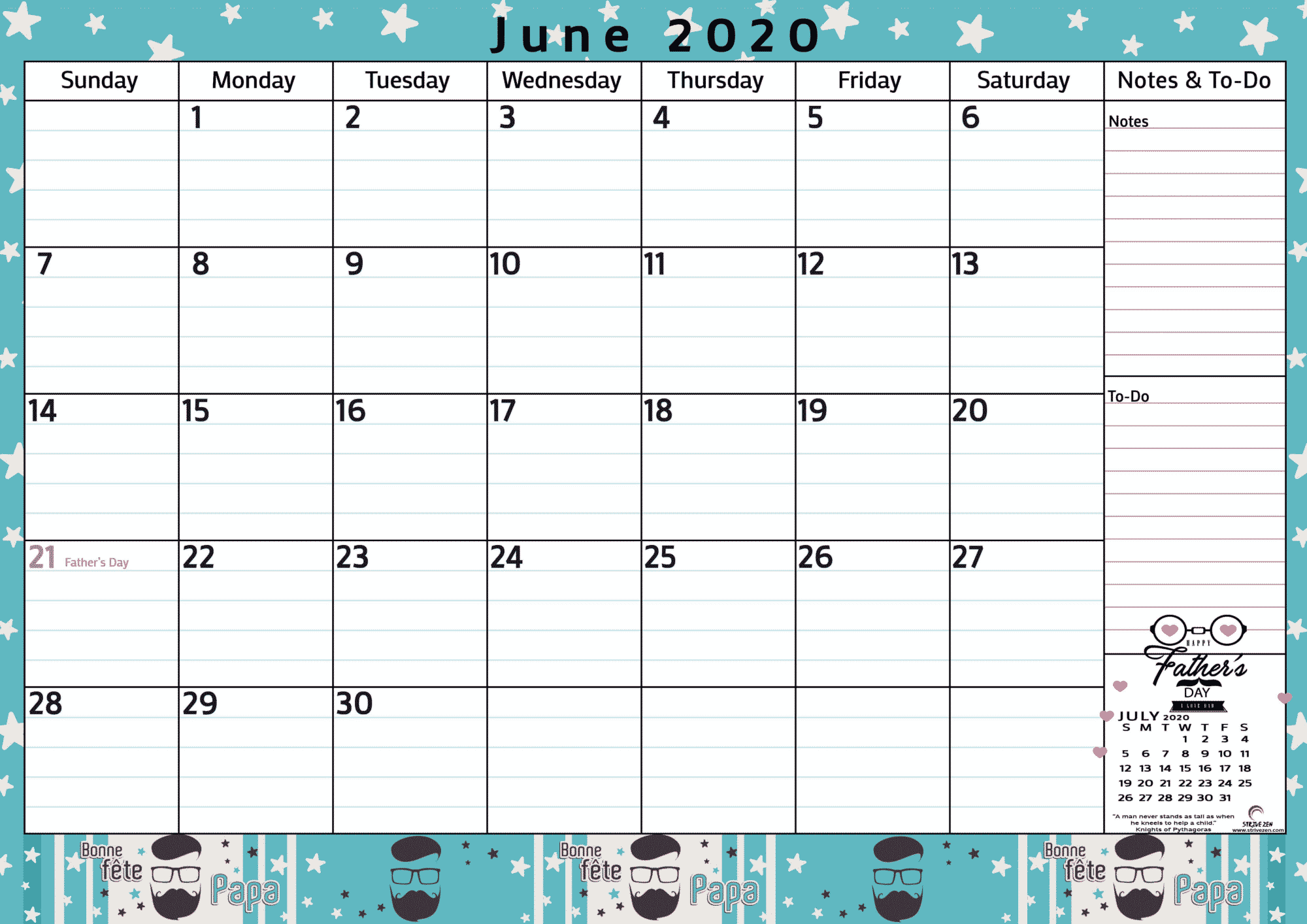 june 2020 digital planner printable calendar strivezen