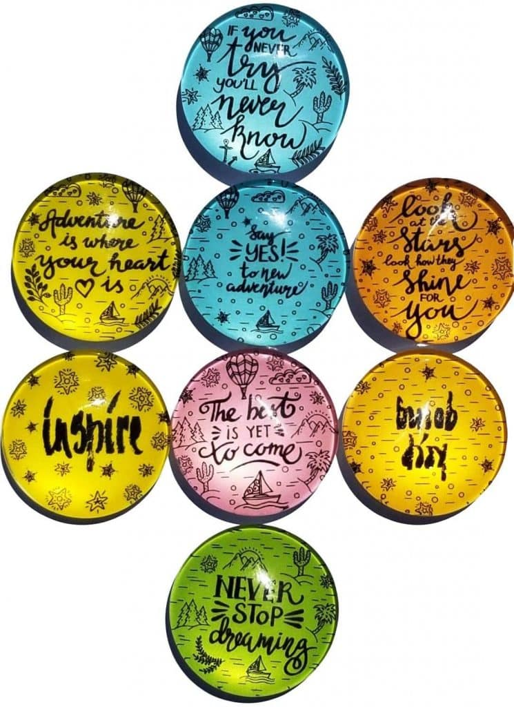 motivational and colorful refrigerator glass magnets