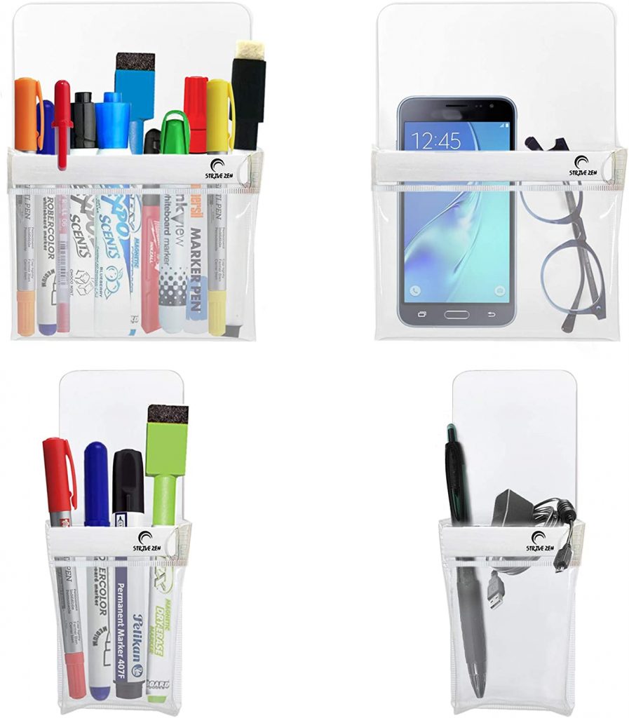 magnetic pen holder holding multiple pens and phone