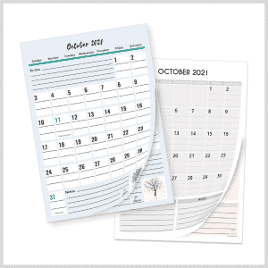 two sets vertical style magnetic calendar