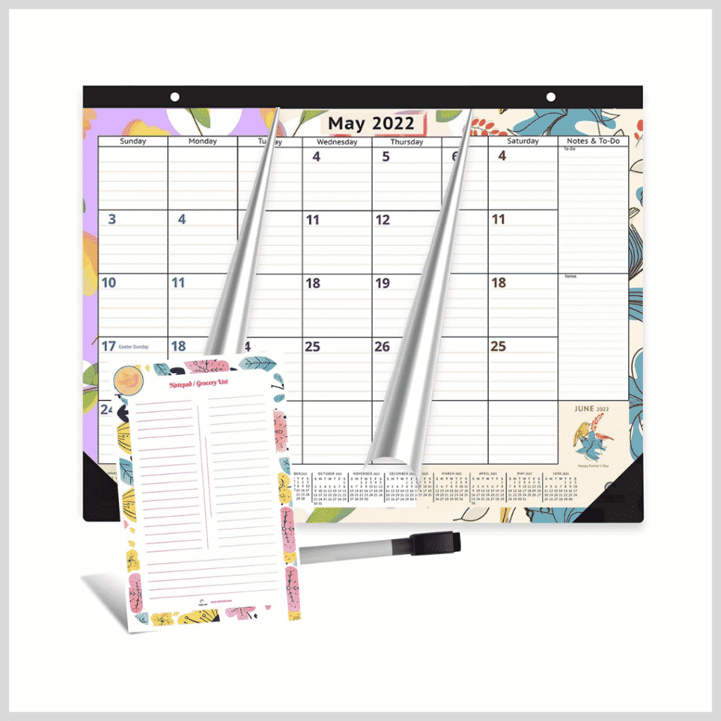 magnetic calendar with notepad