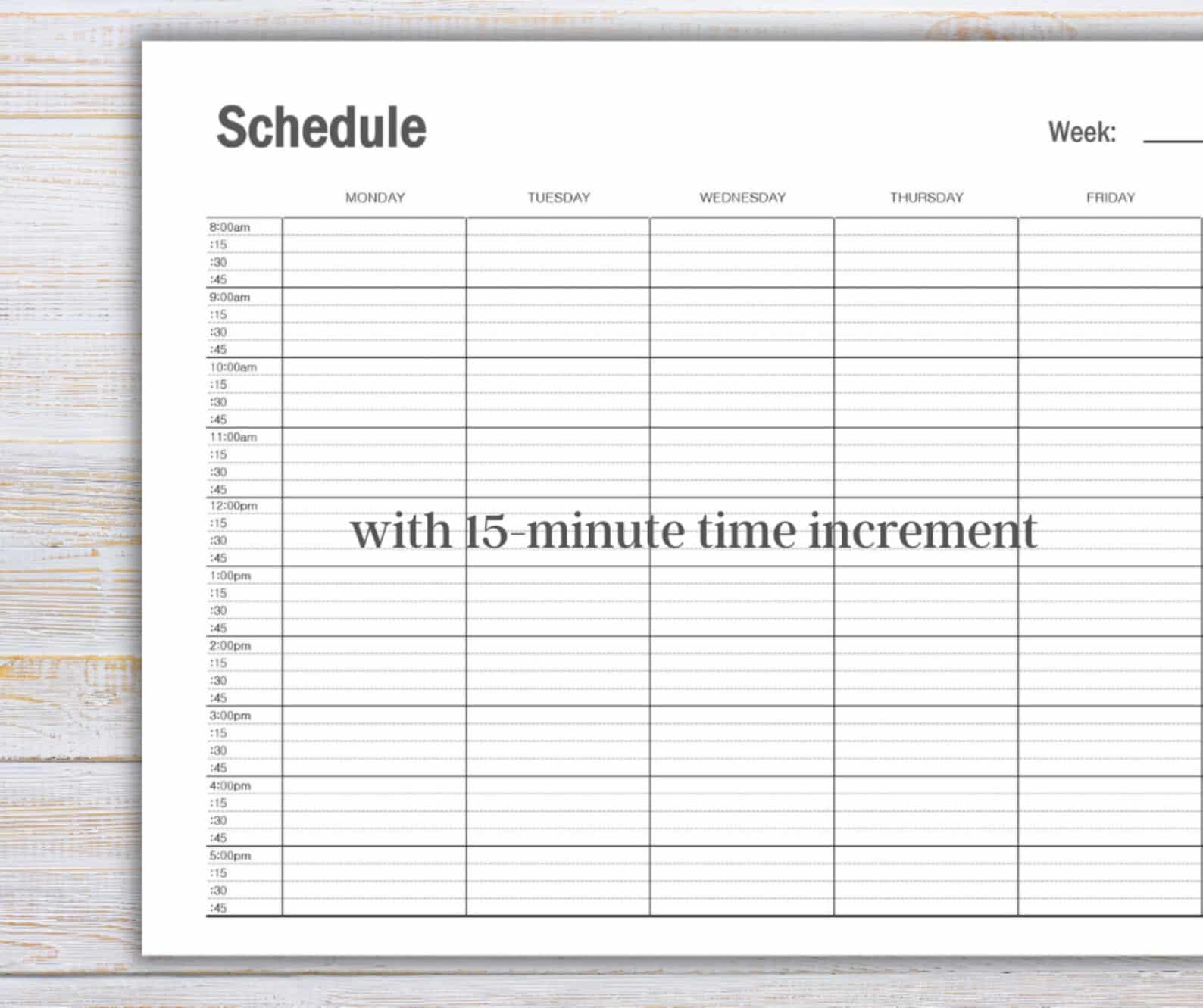 printable time block planner