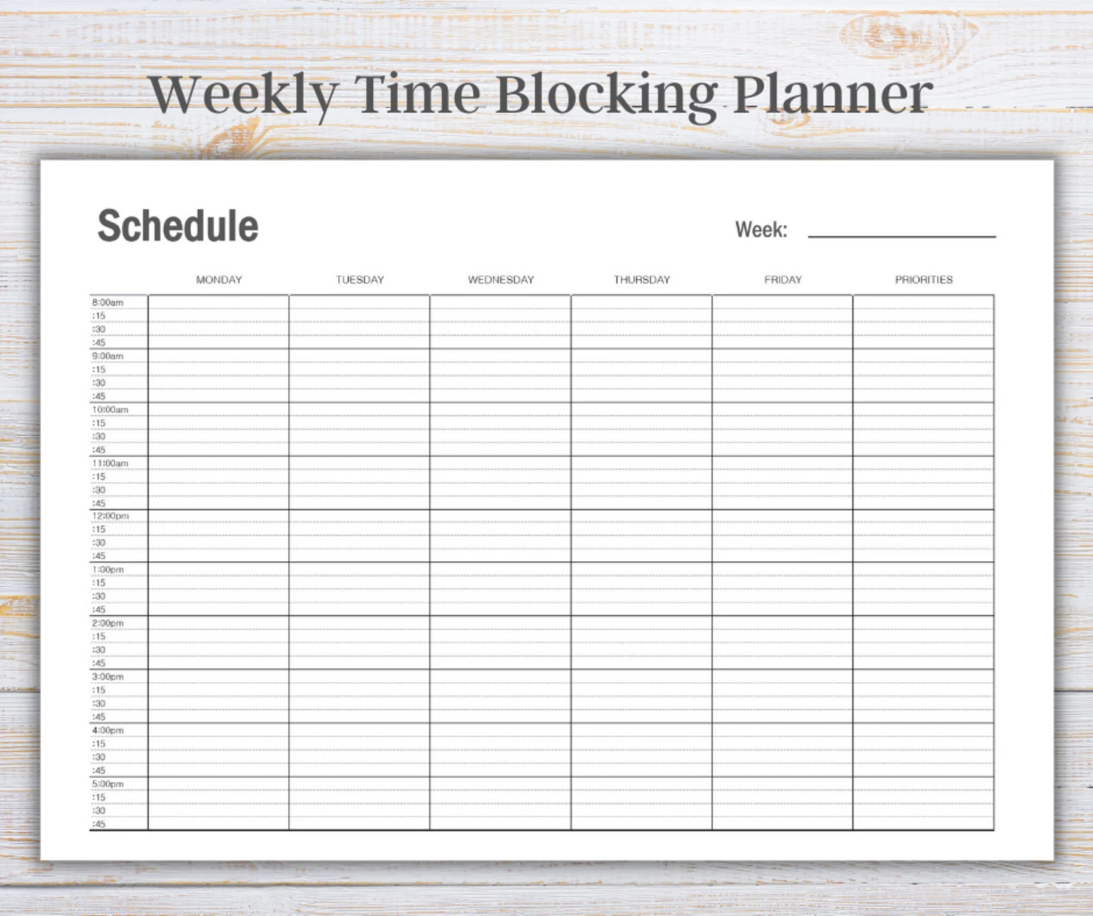 time blocking planner