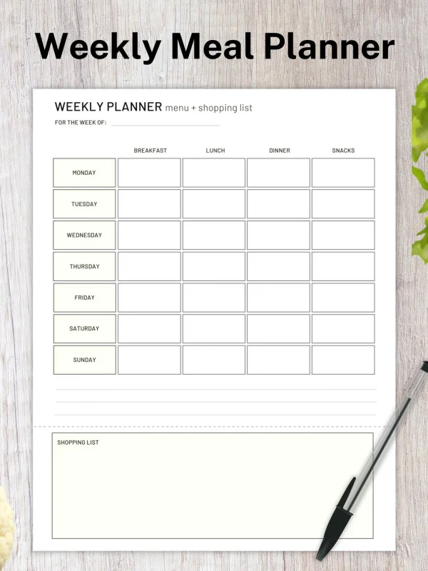 printable weekly planner