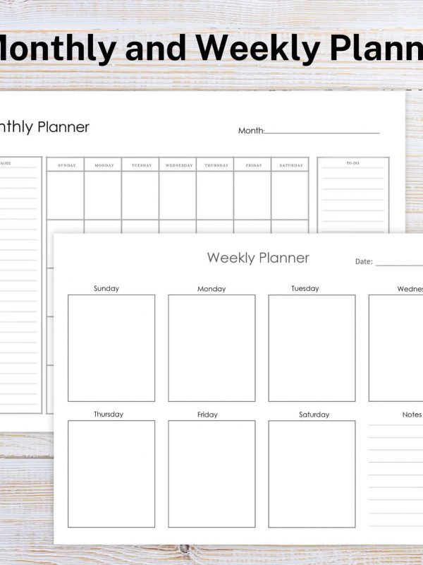 weekly monthly printable planner