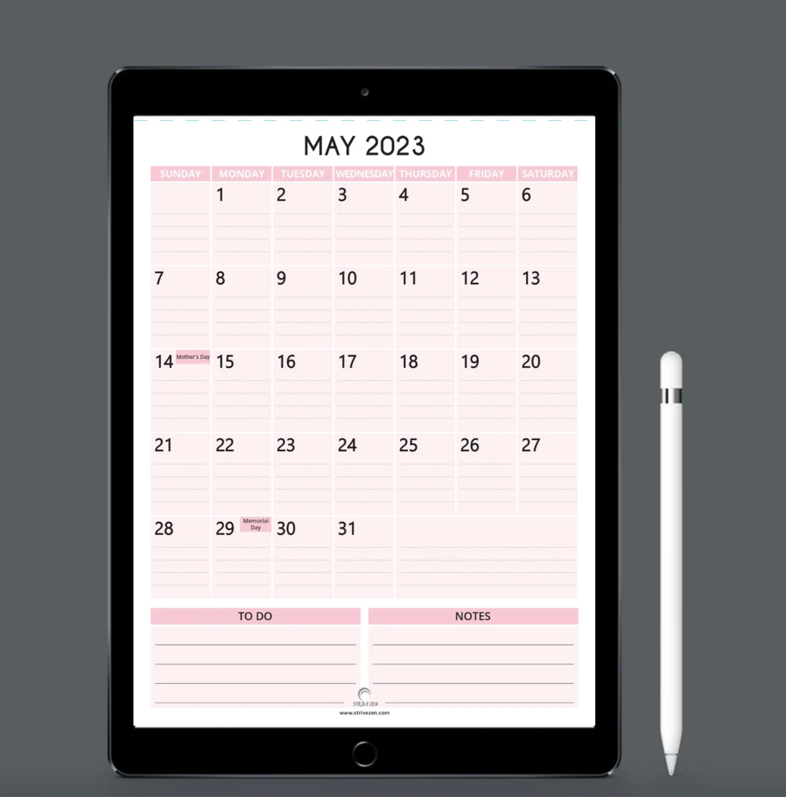 colorful digital calendar