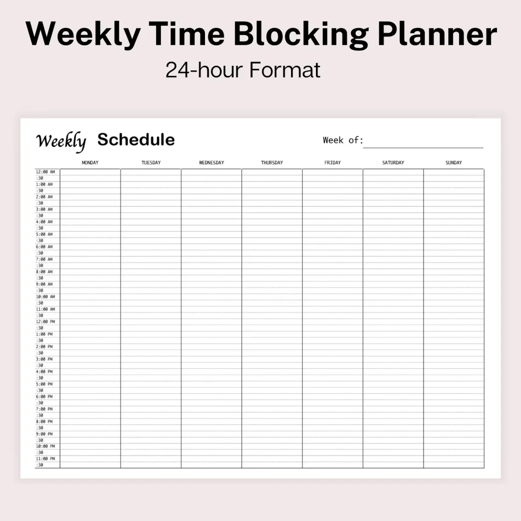 30 minute Time-Blocking Printable Planners for 2023