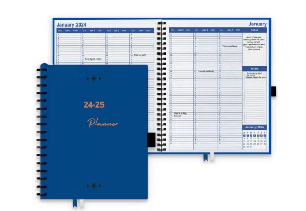 Blueline 2024 Traditional Daily Planner - 8 X 5, Bilingual English/French, January-December, Perfect Binding, Blue 1 thumbnail image
