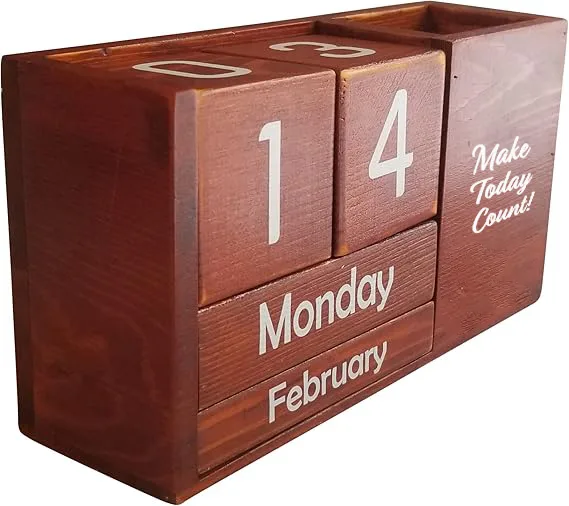 Hand Crafted Perpetual Wooden Calendar - StriveZen