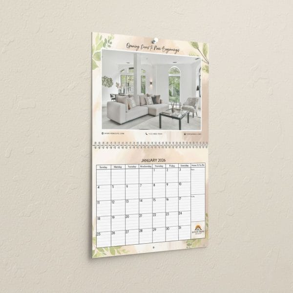 Promotional Custom Personalized Wall Calendar 2026 – Botanical Floral Theme - Image 6