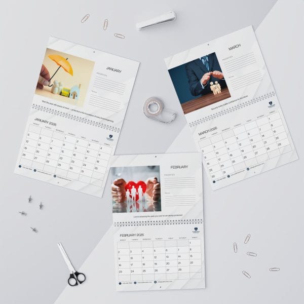 Promotional Custom Personalized Wall Calendar 2026 – Minimalist White Modern Design - Image 4