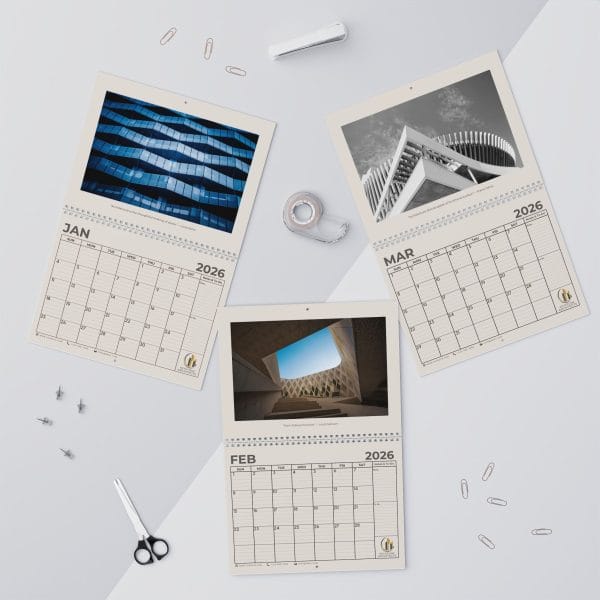 Promotional Custom Personalized Wall Calendar 2026 – Classic Beige Grid Layout - Image 4