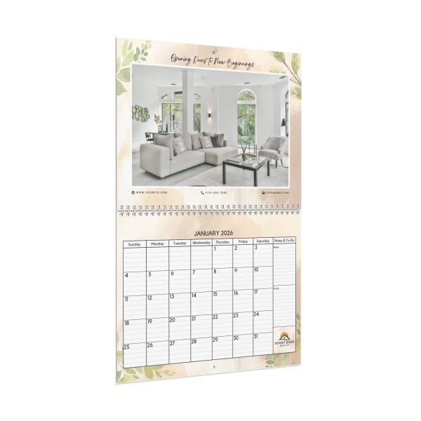 Promotional Custom Personalized Wall Calendar 2026 – Botanical Floral Theme - Image 2