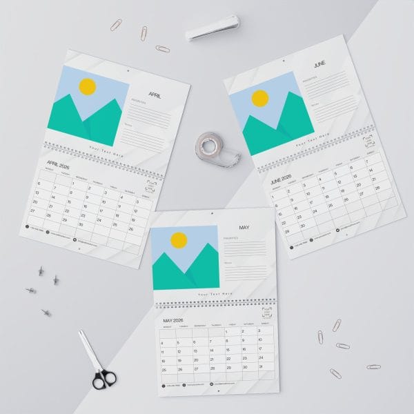 Promotional Custom Personalized Wall Calendar 2026 – Minimalist White Modern Design - Image 7