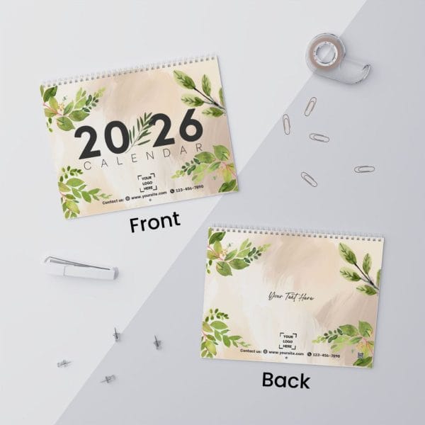 Promotional Custom Personalized Wall Calendar 2026 – Botanical Floral Theme - Image 3