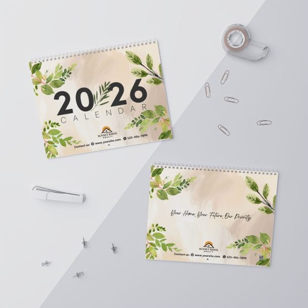 Promotional Custom Personalized Wall Calendar 2026 – Botanical Floral Theme - Image 8