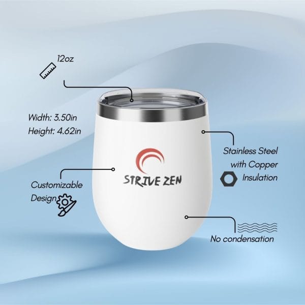 Promotional Custom Personalized Insulated Wine Cup – 12oz Copper Vacuum Tumbler, Corporate Gift - Image 2